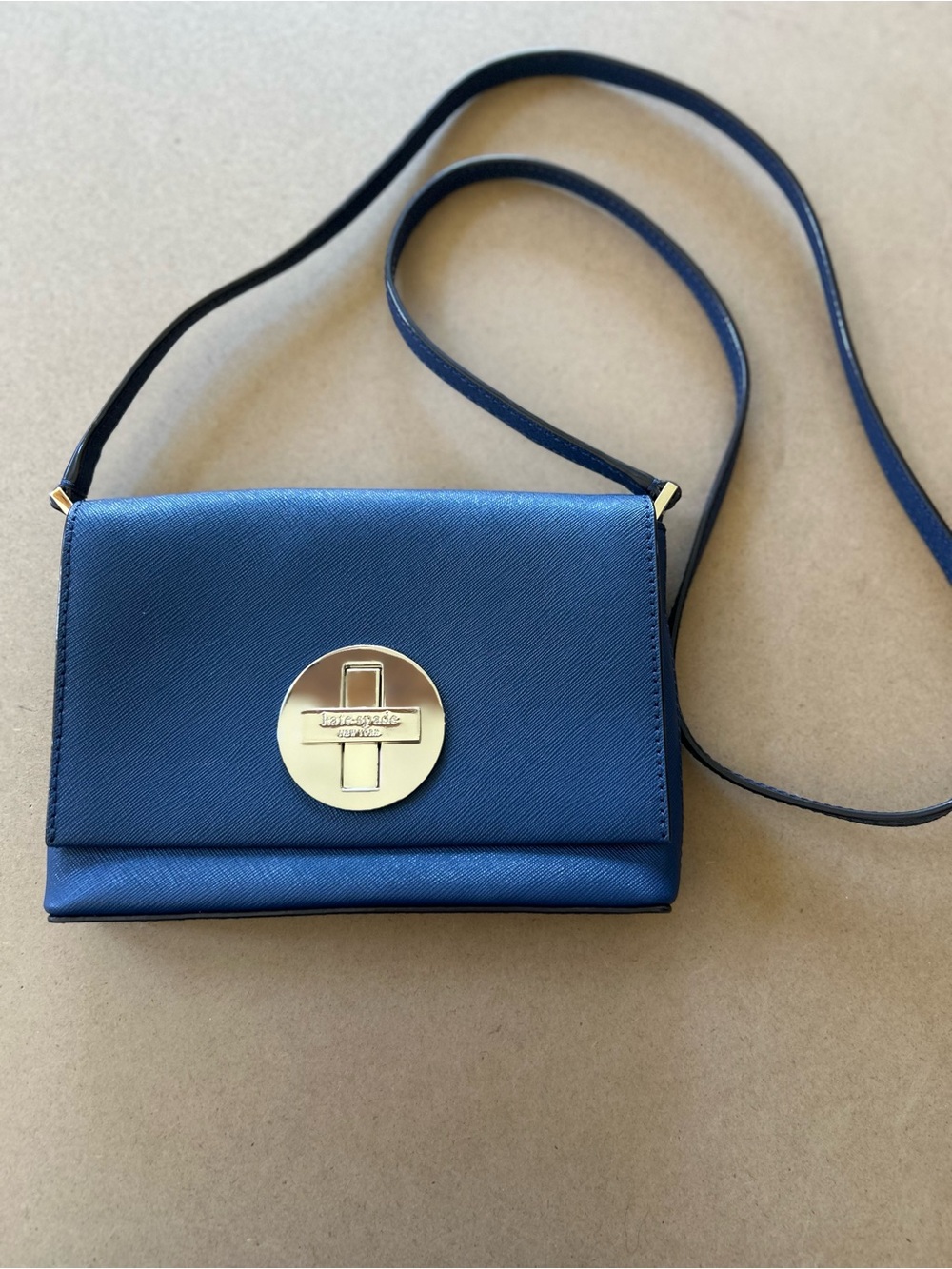 Kate Spade Newbury Lane Sally Blue Saffiano Leather Crossbody Bag with Dust Bag